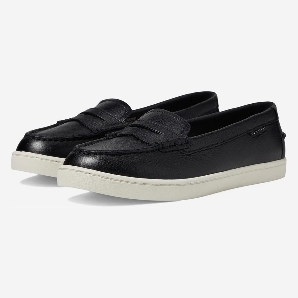 NEW COLE HAAN’sWomen's Black Pebbled Leather Penny Loafers - Sz 10.5B